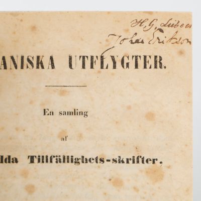Botaniska utflygter. En samling af strödda tillfällighets-skrifter. Första, andra, tretje bandet. [Complete].