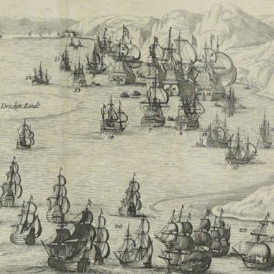 [Cuba - Bay of Matanzas] Abbildung welcher Gestalt die Spanischen Silberflotta von dem Hollaendischen General Peter Peters Hayn an der Insel Cuba in der Baya Matanca Anno 1628 erobert worden.