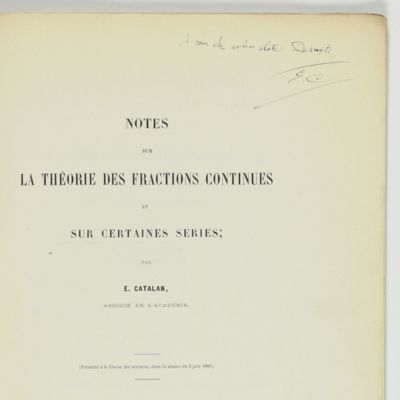 Notes sur la théorie des fractions continues et sur certaines séries.