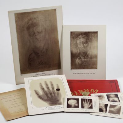 image for Very early applied radiology [Röntgen photographs, X-rays] including the first use of X-rays in authentication of fine art (i.e. painting by Albrecht Dürer).