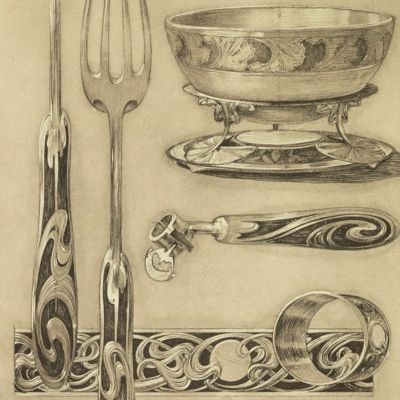 image for Documents decoratifs. Planches 61-62. [Silverware]