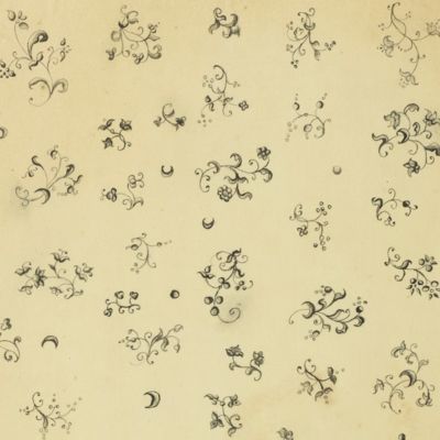 [18th-century floral design - moons and flowers]