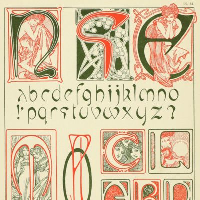 image for Documents decoratifs. Planche 54. [Female alphabet]