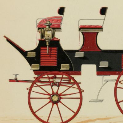 Two fine, original drawings of carriages.