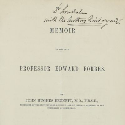 image for Memoir of the late professor Edward Forbes.
