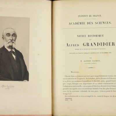 Notice historique sur Alfred Grandidier. Membre de la Section de Géographie et Navigation.