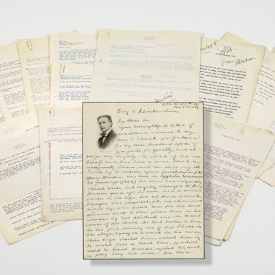 Collection of letters. Including a vivid description of his death by his wife, Beatrice in a letter to a friend.
