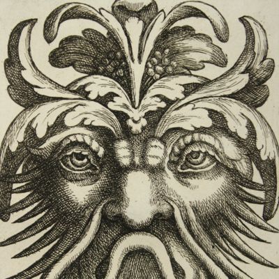 Serie di Mascheroni cavati dall'antico che per la prima volta escono in luce intagliati in rame. [Masks - group of four grotesques].