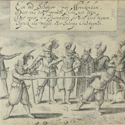 Een oud schipper, van Monickendam.... [Rare Pamphlet on the Eighty Years' War].