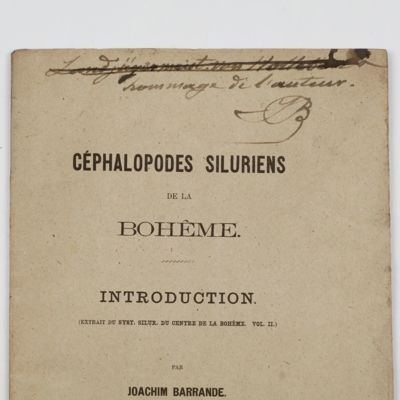 Cephalopodes Siluriens de la Bohême. Introduction. [Dedication copy].