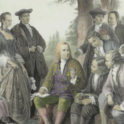 Linné och hans lärjungar. [After Brusewitz]