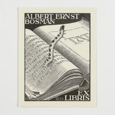 Bookplate Albert Ernst Bosman. [Ex Libris].