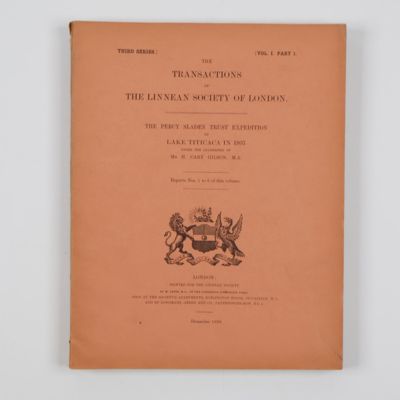 The Percy Sladen Trust Expedition to Lake Titicaca in 1937 under the leadership of Mr. H. Cary Gilson, M.A.. Reports 1-6, VII-XII, XIII-XX. [Complete].
