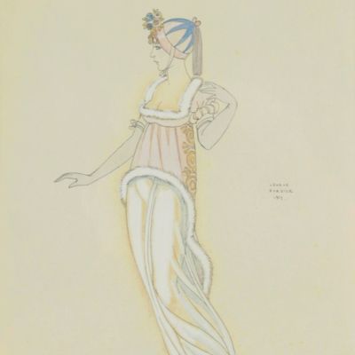 image for Model wearing haute couture [Original drawing].