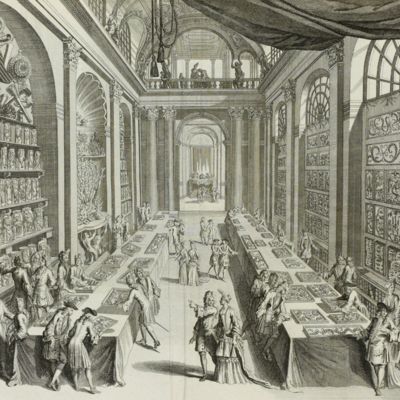 Elenchus tabularum, pinacothecarum, atque nonnullorum cimeliorum in gazophylacio = Description abregée des planches, qui représentent les cabinets & quelques-unes des curiosités, contenuës dans le théatre des merveilles de la nature.