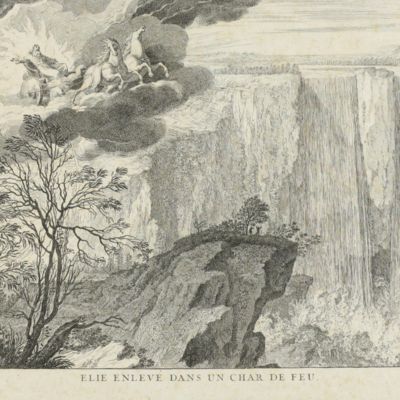 image for Chute de la Rivière de Niagara. Élie enleve dans un char de feu [Allegorical view of Niagara Falls].