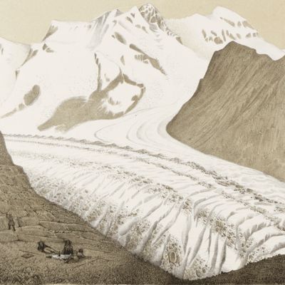 Untersuchungen über die Gletscher. [Complete text and atlas].