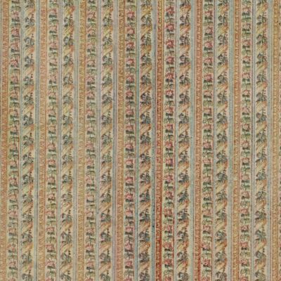 A large sheet of pictorial, colour-printed paper. [Ten repeated bands; each with flowers, separated by blue, whit-dotted lines].