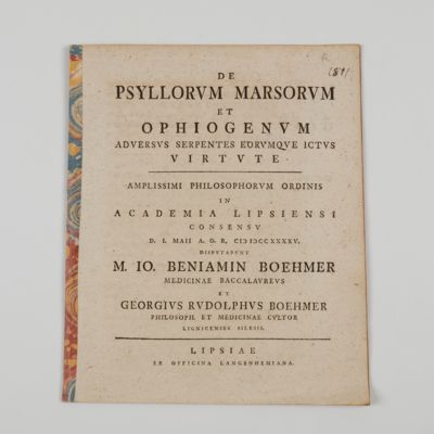 De psyllorum marsorum et ophiogenum adversus serpentus eorumque ictus virtute.