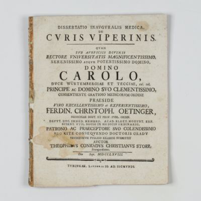 Dissertatio Inauguralis Medica, de Curis Viperinis.