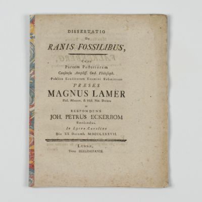 Dissertatio de Ranis Fossilibus.