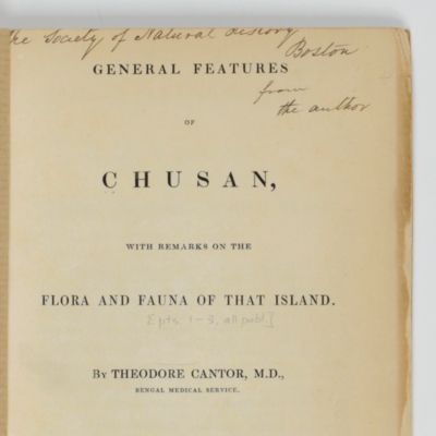 General features of Chusan, with remarks on the flora and fauna of that island.