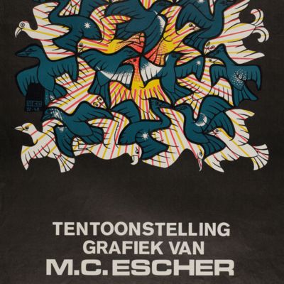 image for Poster, Tentoonstelling Grafiek van M.C. Escher. Koornmarktspoort Kampen. 11 juni tot en met 1 juli 1968.