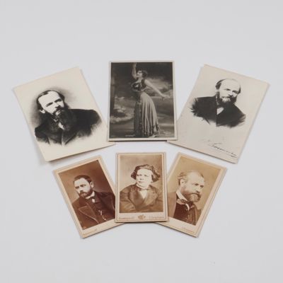 Cartes de visite. Émile Zola, Charles Gounod, and Anton Rubinstein.